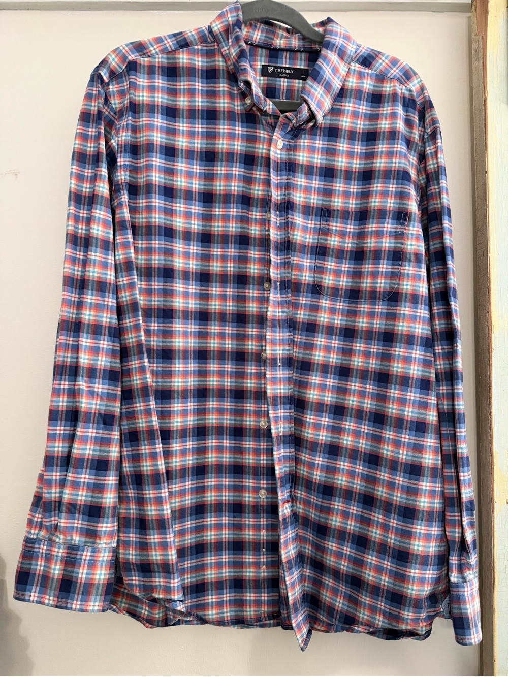 Cremieux Blue and Red Plaid Button-Down Shirt